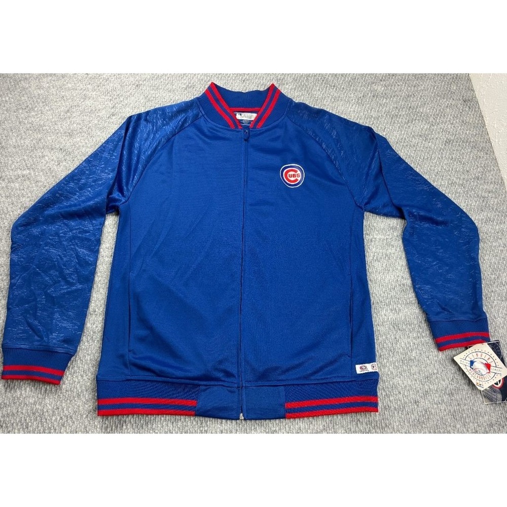 Chicago Cubs True Fan MLB Blue Zip-Up Jacket Medium
